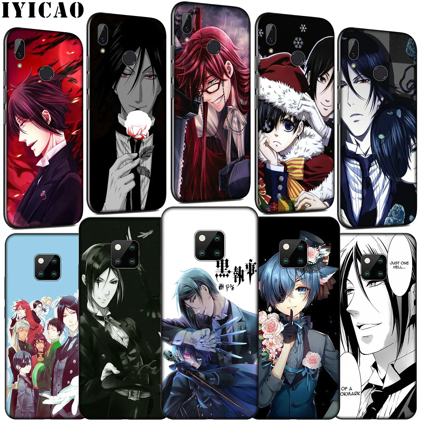 IYICAO черный мягкий силиконовый чехол для телефона с аниме Батлер Huawei Mate 30 20 10 Pro Nova
