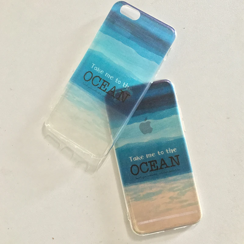 

Bioumei take me to the ocean case for iPhone X XS 7 8 Plus XR XS Max soft TPU silicon Color Print Back Cover B35