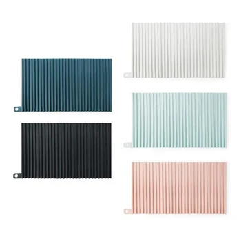 

Kitchen Self Draining TPR Drying Mat Multipurpose Kitchen Drain Pad Heat Resistant Pad Holder 18x30cm for Hot Dishes, Pots, Pan