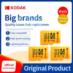 Оригинальный Kodak U3 A1 V30 Micro SD карты 128 ГБ оперативной памяти, 32 Гб встроенной памяти, 64 ГБ 256 ГБ 512 Гб карта памяти класса 10 32 64 128 256 Гб Видео карта