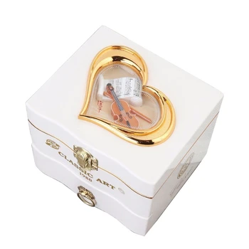 

Classic Rotating Dancer Ballerina Piano Music Box Clockwork Plastic Jewelry Box Girls Hand Crank Music Mechanism Christmas Gift