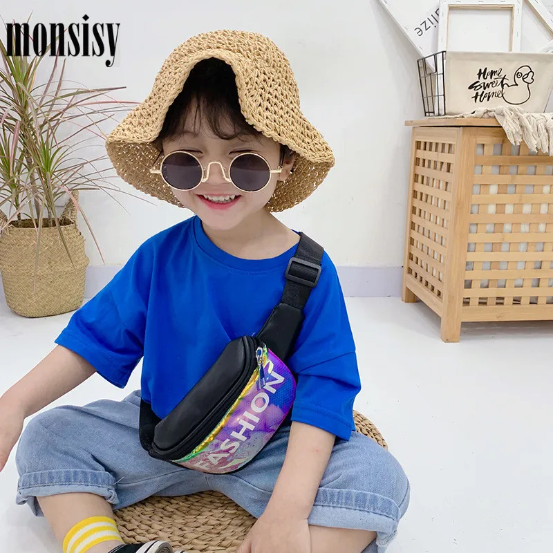 Детская поясная сумка Monsisy из искусственной кожи для мальчиков и девочек модная