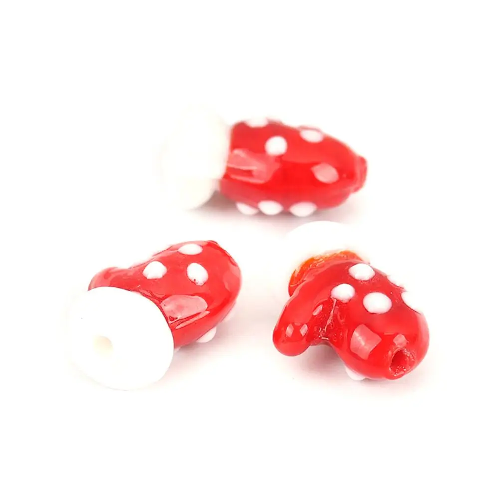 

8Seasons Lampwork Glass Christmas Beads Glove White & Red Fashion Jewelry Party Gifts DIY Accessories About 18mm x 14mm, 5 PCs