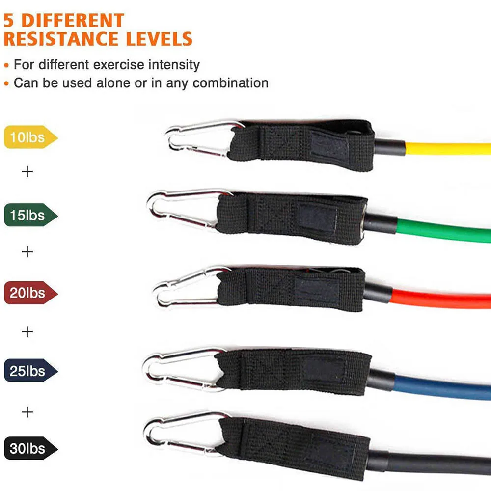 Эспандеры для упражнений, набор, тянущийся ремешок, 5 трубок, резиновые петли, набор, блок питания, тренировка, силовая тренировка для дома, фитнеса для мужчин и женщин