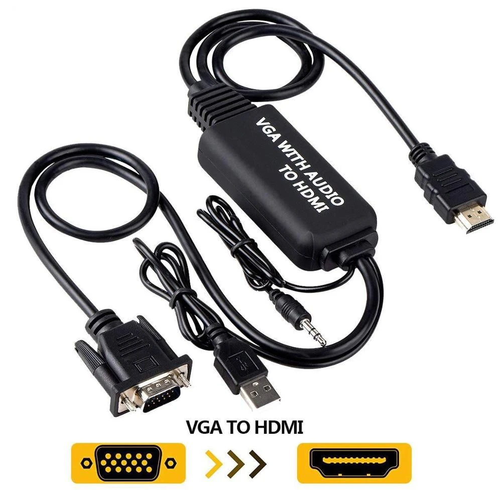 Vandalir Concurso Campaña Cable adaptador VGA a HDMI con Audio para conectar PC antiguo, portátil con  salida VGA (macho a macho)| | - AliExpress