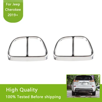 

Tail Pipes Cover Decoration for Jeep Cherokee 2019+ Exhaust Tail Throat Pipe Frame Trim Decals Car External Accessories