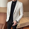 High Quality Mens Slim Fit Blazer Business Casual Blazer Suit Jacket Spring Luxury Beige Club DJ Stage Clothers Terno Masculino ► Photo 1/6