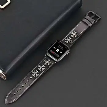 

Fashion punk Rivet Strap 42MM 44MM Luxury Leather Watchbands for Apple Watch Band 42mm 38mm iwatch 1 2 3 4 5 bands Leather Strap