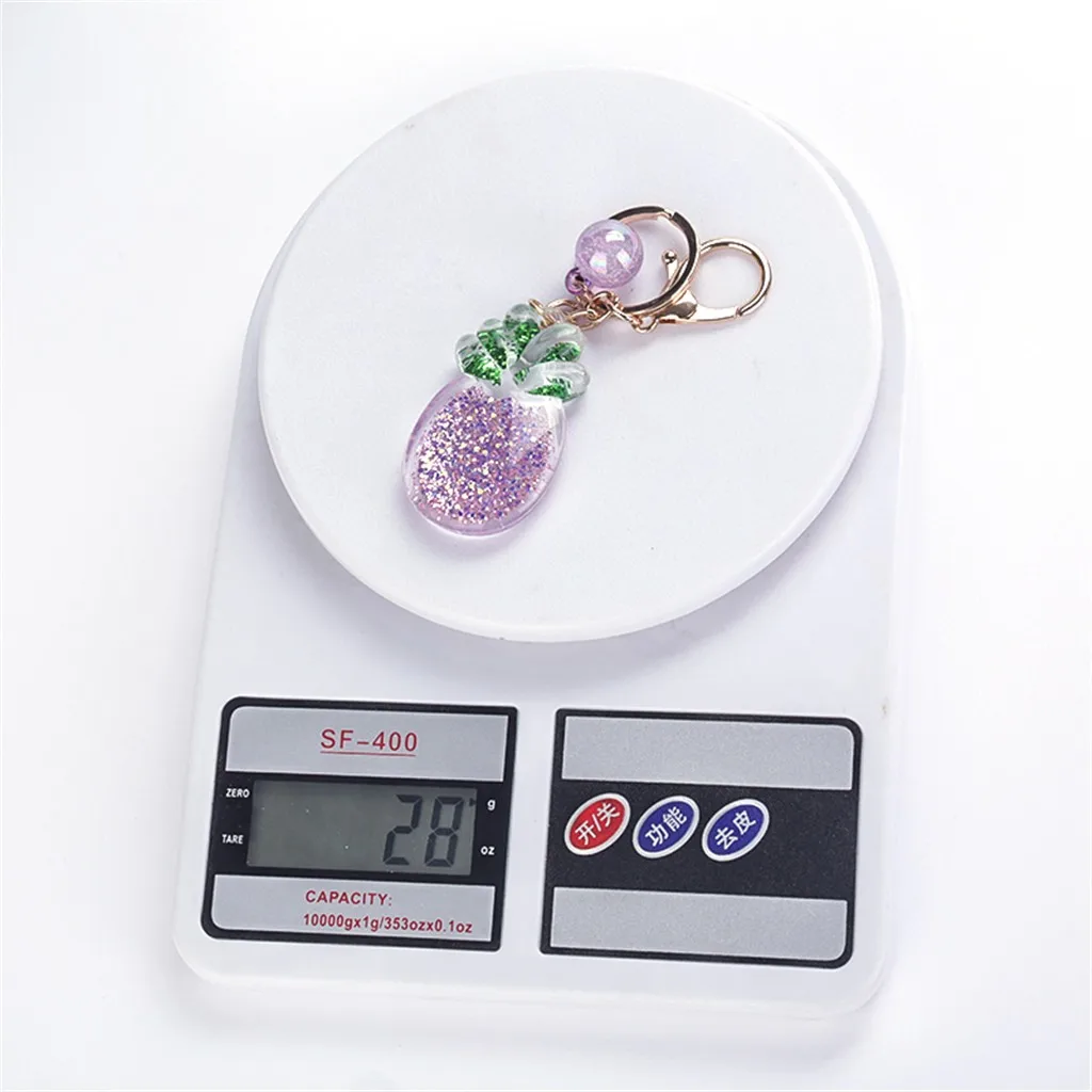 Кольцо с фруктами жидкий ключ кольцо фантазия брелок для ключей блестками