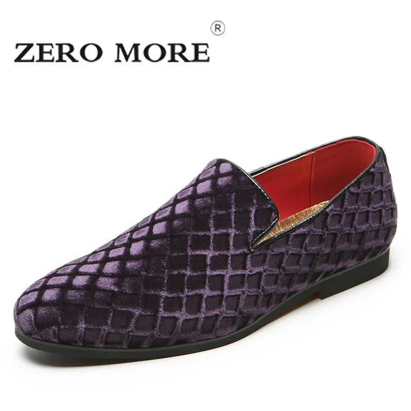ZERO MORE/слипоны; мужские лоферы; Цвет Черный; коллекция года; мокасины; мягкая мужская обувь; Повседневная модная дышащая фиолетовая обувь из флока; большие размеры