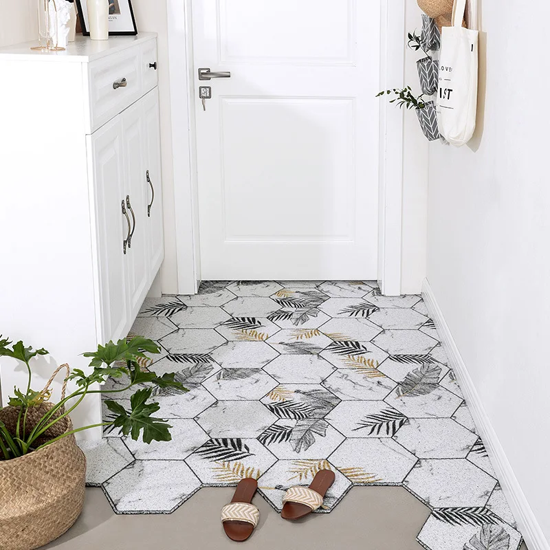 

Indoor Anti-slip Door Mat PVC Silk Loop Door Mat entrance carpet Custom Irregular Shape Rug Minimalist Dust door mat carpet