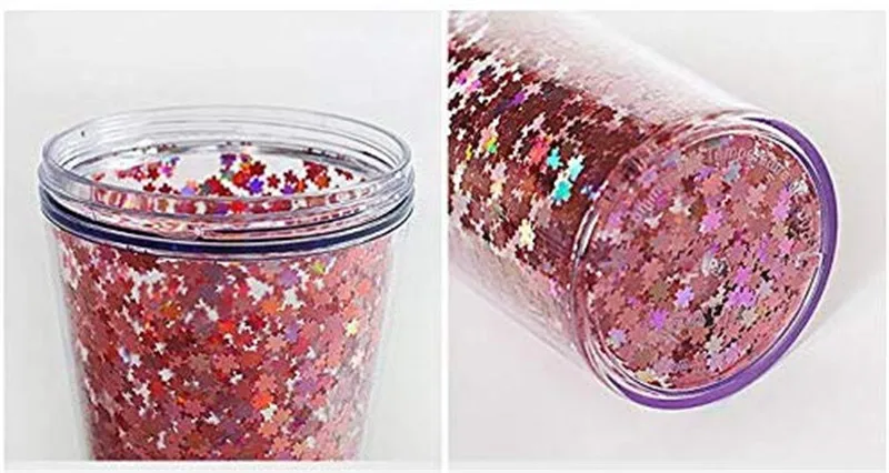 420ml sequin cat ear water bottle for girls – bpa-free double-wall tumbler with straw for reusable drinks on the go