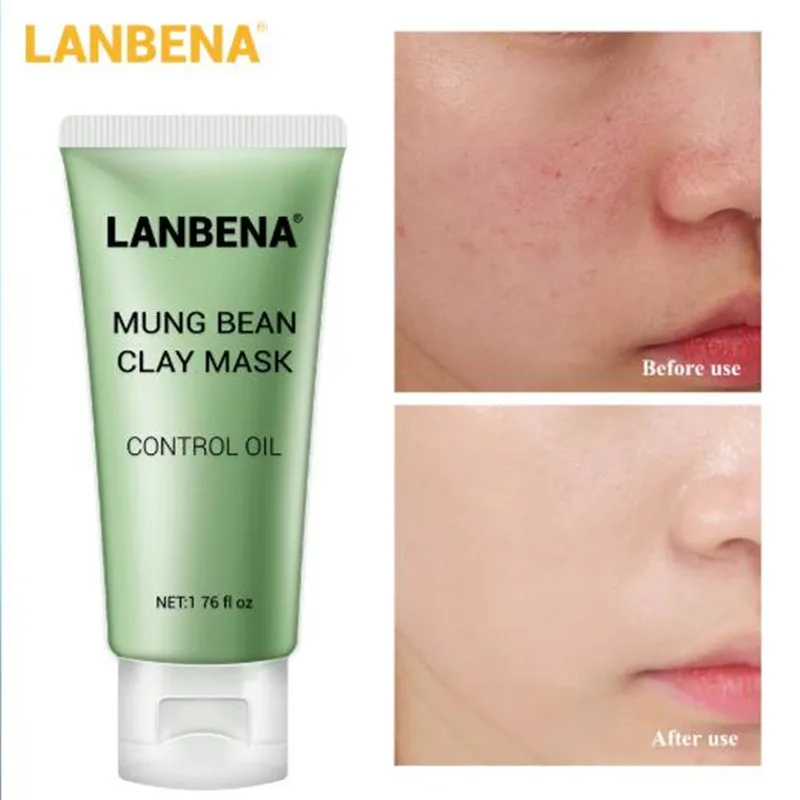Глиняная маска для глубокого очищения лица mung Bean Mud маски для кожи лица Уход за акне лечение снижение акне знак смазочное масло контроль питательный - Цвет: Clay Mask