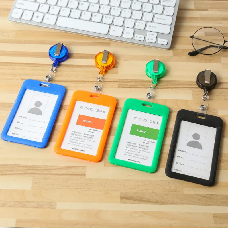 Симпатичный выдвижной значок в катушке держатель для визитных карточек офисные