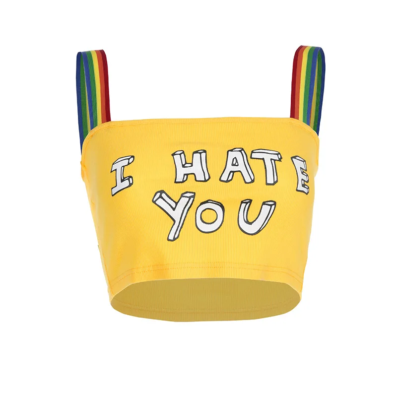 Lychee/уличная одежда для девочек с буквенным принтом Радужный ремешок в полоску