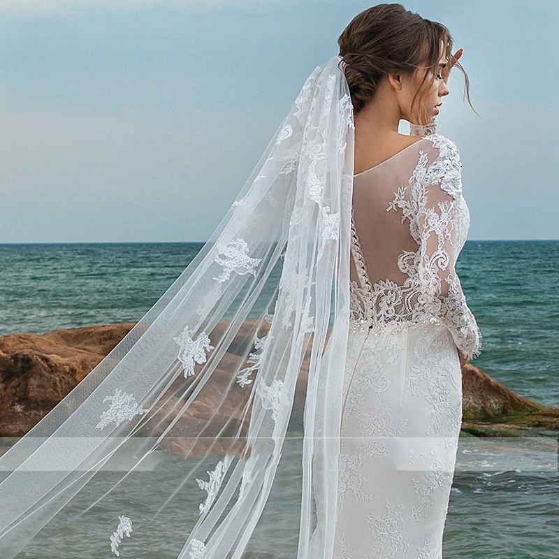 Романтическое свадебное платье 2 в 1 в пляжном стиле Vestido De Noiva с длинным рукавом свадебное платье со съемным шлейфом