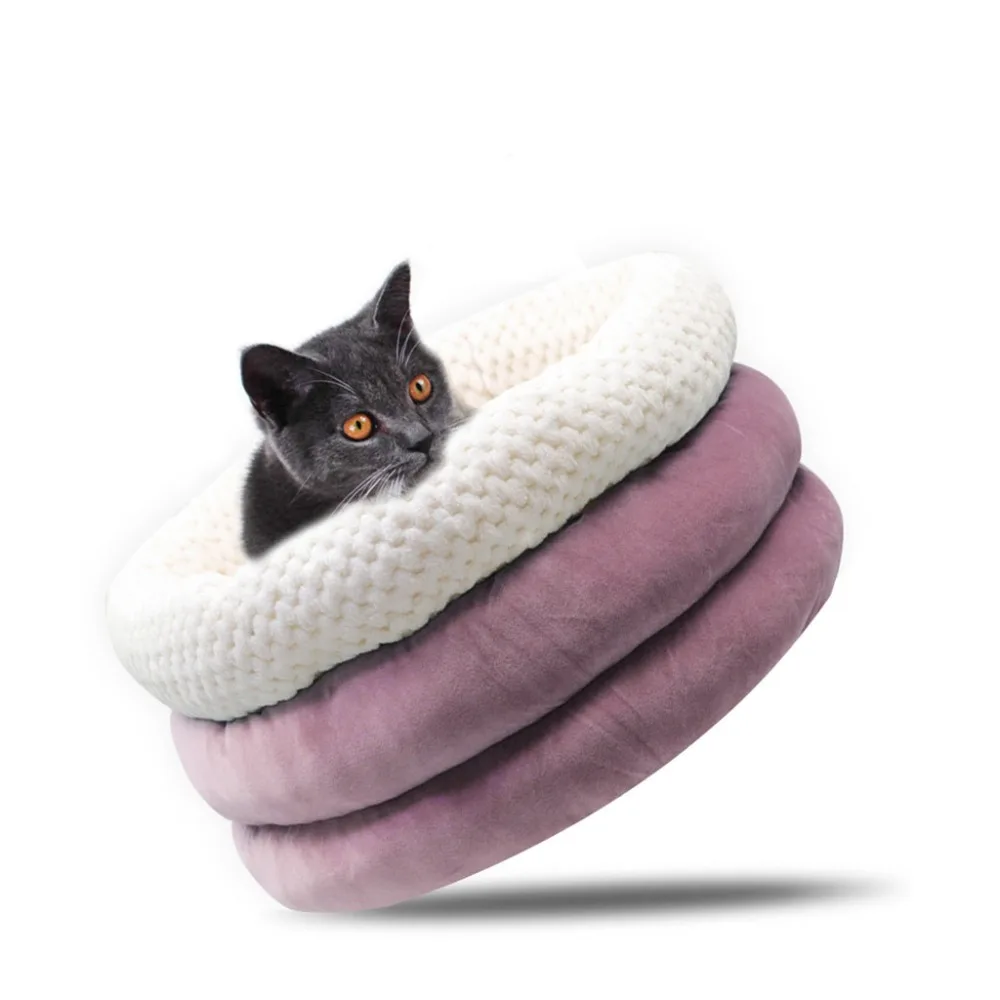 Съемное гнездо для домашних животных, круглая глубина, питомник, кровать для кошек, корзина для собак, Пончик, домик для кошек, многоразовые подгузники для собак hondenmand donut 30O15
