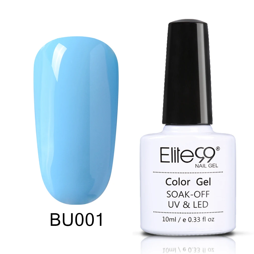 BU001 Elite99 10 мл Блестящий УФ-гель для ногтей Platinum Soak Off Nail Art Маникюр гели для ногтей гибридные Лаки гель лак для ногтей набор - Цвет: BU001