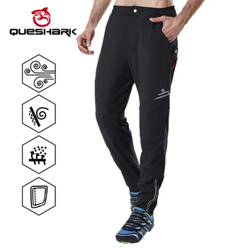 

QUESHARK Professional Men Women Sport Breathable Summer Cycling Pants With Safe Reflective Strip Riding Fishing Fitness Trousers