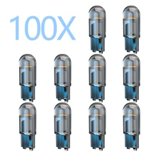 

100x 2021 Newest W5W Led T10 Car Light COB Glass 6000K White Auto Automobiles License Plate Lamp Dome Read DRL Bulb Style 12V