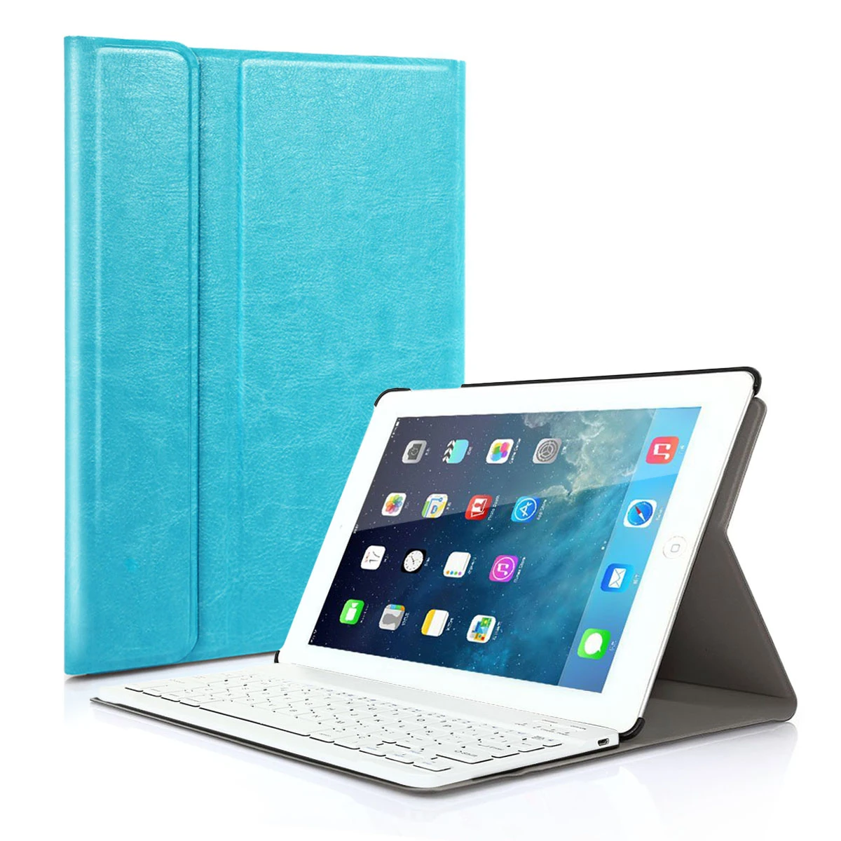 Blue Клавиатура Чехол подходит для iPad Air 1 2 iPad 9," 5th 6th Gen A1566 A1567 A1474 A1475 A1476 A1822 A1823 A1893 A1954 - Цвет: Blue