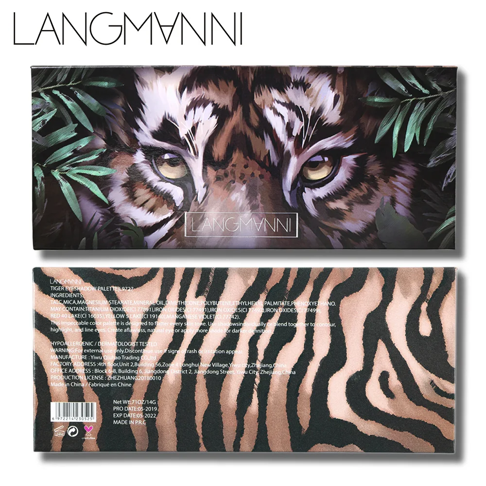 Langmanni 14 цветов тигровые тени для век Палитра натуральные матовые тени макияж телесный косметический набор для макияжа инструмент TSLM2