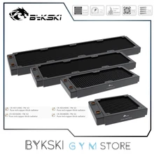Bykski-radiador fino de 30mm 120/240/360/480, cobre rojo/1 canal 14 FPI 120mm, ventilador, refrigeración por agua para ordenador, fila de enfriador líquido