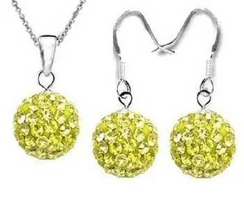 

g53s Mix color 10mm black white purple red blue Set Pendant necklace studs drop Earring Jewelry gift crystal