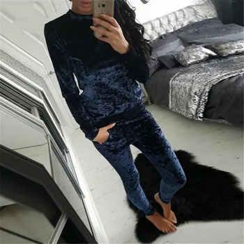 

2 Piece Outfit Women Long Pant Set Fall Winter Sweatshirt Jogging Trousers Pullover Warm Plus Size Sports Outfits Suit Tracksuit