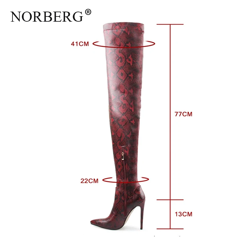 Fashion womenThigh High Over the Knee Boots Snakeskin Pointed Toe Super Thin Heels Long Bottine winter Woman Shoes | Обувь