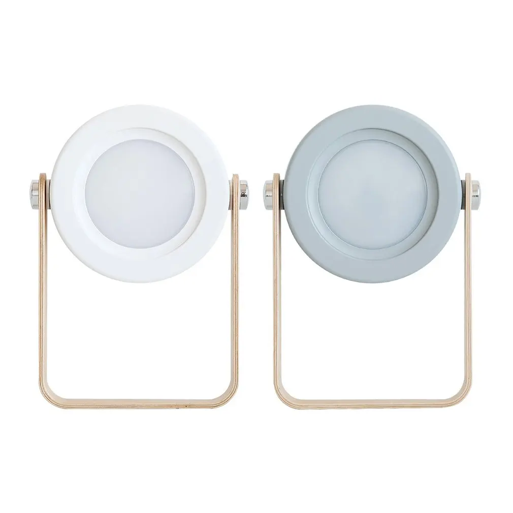 ICOCO Creative Foldable Night Light with Wood Stand Dimmable Eye Care Bedside Light Table Light Study Reading Lamp