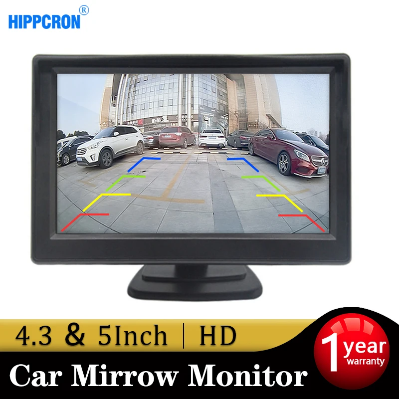 자동차 백미러 모니터 TFT LCD 5.0 인치, 4.3 인치, 양방향 비디오 입력, HD 디지털 컬러풀 주차 역방향 카메라 지원 DVD