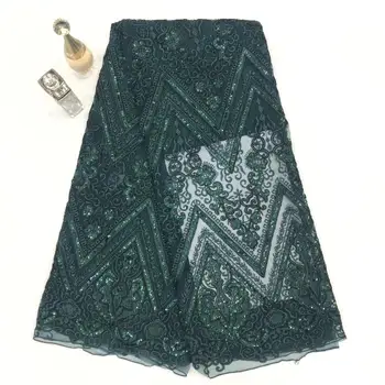 

African tulle Lace 2020 Latest Nigerian sequins Lace Fabric for wedding Embroidery sequence For Lace Fabric