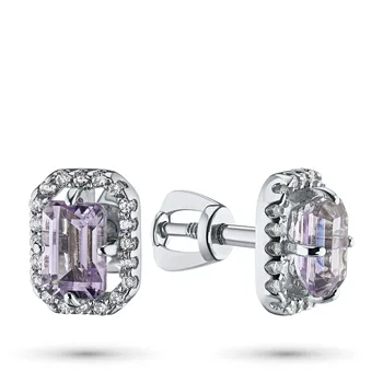 

Silver earrings with amethyst and cubic zirconia e0607sg04200286