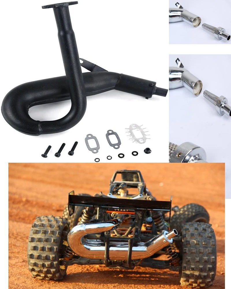 Бесшумный Доминатор выхлопная труба для HPI Rovan KM buggy BAJAS rc автозапчасти|Детали и