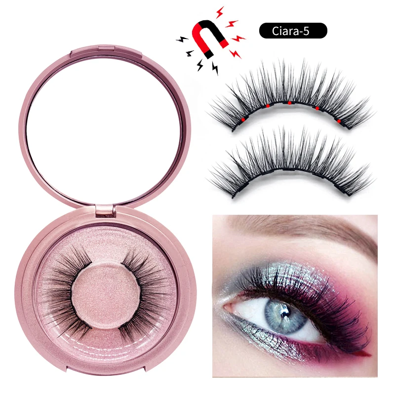 MAYSHIKOU 3D Faux Mink Magnetic False Eyelashes And Eyeliner Set Eyelash-Extension Cilp Handmade Natural Thick Style Tweezers