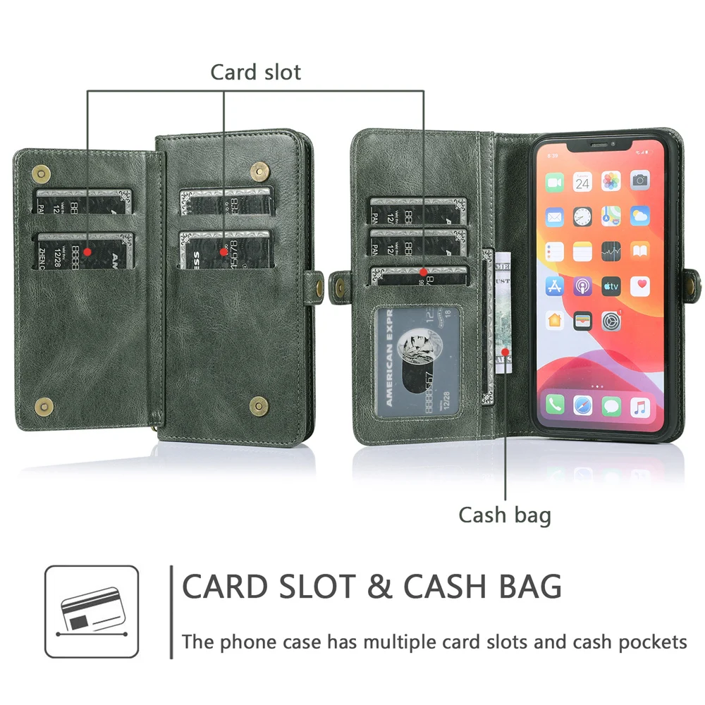 Роскошный кожаный флип кошелек для iPhone 12 Mini SE 2020 чехол 11 Pro XS Max XR X 8 7 6 6s Plus
