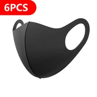 Mascarilla de protección facial Unisex, máscara para polvo reutilizable, lavable, para niebla, Mundschutz, color negro, 6 uds.
