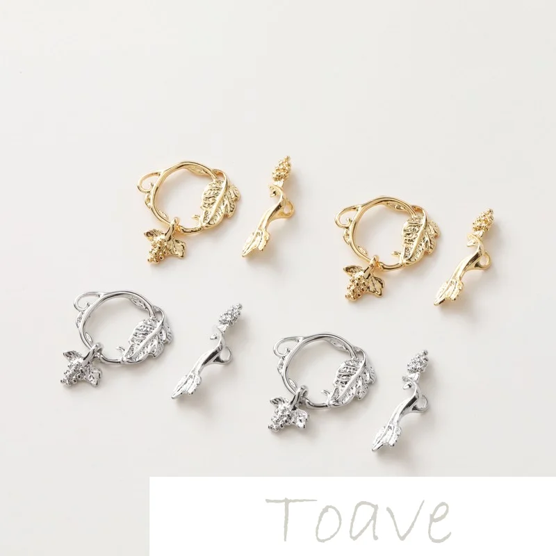 

Leaf grape OT connection buckle gold-plated copper real gold DIY bracelet necklace connection accessories