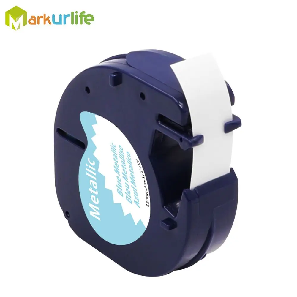 Blue Metallic 1 шт. совместимый для DYMO LetraTag запечатанных лент 12 мм 12267 91200 91201 92102 91203 91204 91205 для принтер для этикеток DYMO чайник - Цвет: Blue Metallic