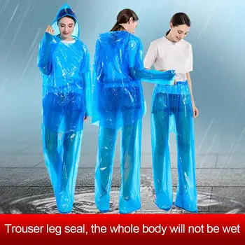 

5/10/20 Pcs Pvc Women Man Raincoat Thickened Waterproof Rain Poncho Coat Adult Clear Transparent Camping Hoodie Rainwear Suit