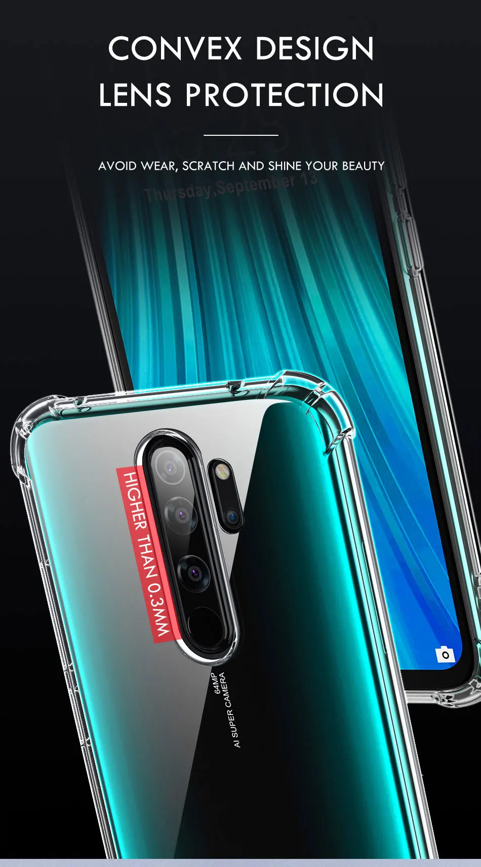 H& A противоударный чехол для Xiaomi Redmi Note 8 Pro Note 7 ProSoft силиконовый чехол для телефона s для Xiaomi Redmi Note 6 5 Pro задняя крышка