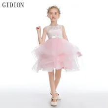

Blush Pink Short Ruffles Flower Girls Dresses for Weddings Party Kids Birthday Gowns Little Princess Pageant Gowns Tiered skirt