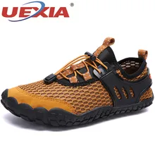 UEXIA, модная мужская обувь из дышащего сетчатого материала, кроссовки, обувь на плоской подошве для улицы, удобная мужская повседневная обувь ручной работы, большие размеры 39-47