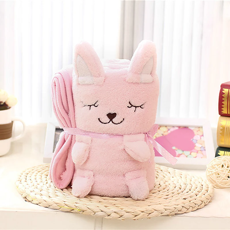 rabbit 1 шт. мультфильм одеяло для животных пляж towelshome милые украшения аксессуары одеяла ультра мягкое amp мило надеваемое покрывало - Цвет: rabbit