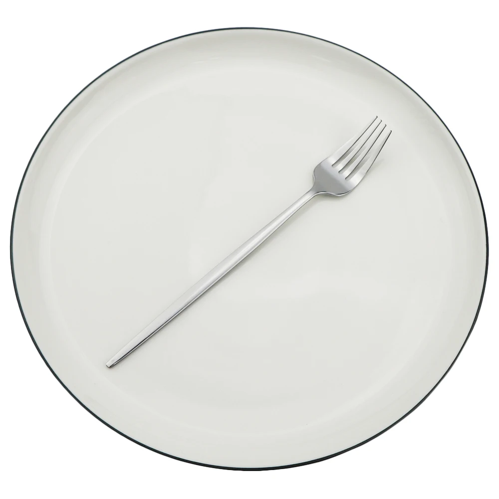 1Pcs Dessert Fork Серебристый цвет, набор столовых приборов 18/10 нержавеющая сталь набор посуды нож Десертная Вилка чайная обеденная ложка набор кухонной посуды набор серебряных изделий - Цвет: 1Pcs Dessert Fork