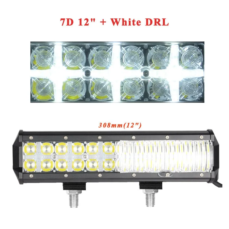 12 Inch White DRL VISORAK 7 12 17 23 2" внедорожный 7D светодиодный светильник 4x4 4wd ATV SUV Truck светодиодный противотуманный светильник для внедорожника ATV 4WD 4x4 Truck внедорожника - Цвет: 12 Inch White DRL
