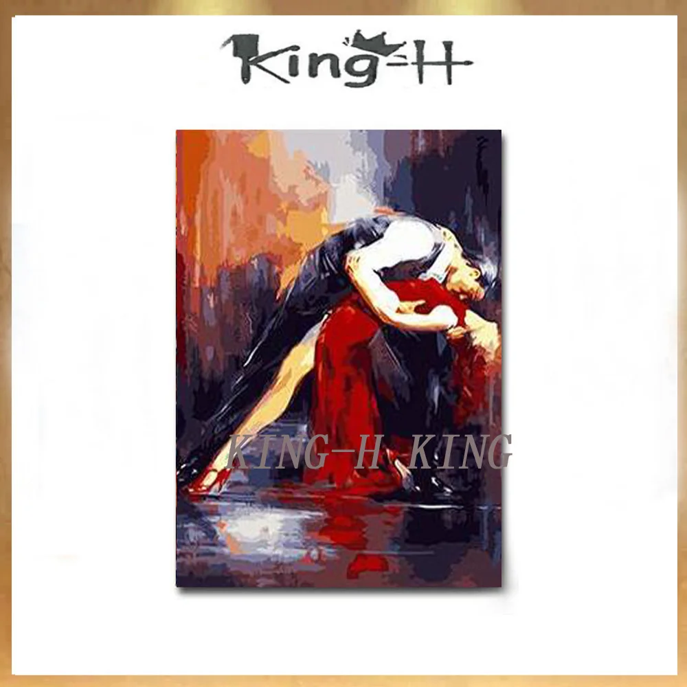 

Modern Home Decor Wall Art Handpainted Abstract Figure Oil Painting Handmade Dancer Couples Paintings on Canvas Large Wallpaper