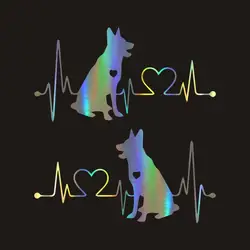 Мультяшная Милая машина для укладки домашних животных собака: Лабрадор ретривер сердцебиение светоотражающие наклейки на авто Мультяшные