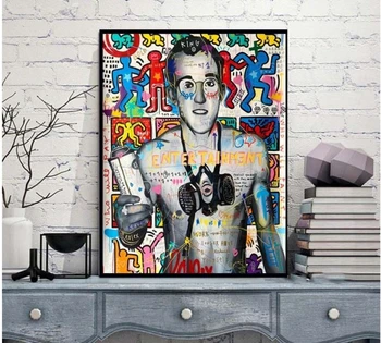 

Free shipping hand painted Keith Haring artwork oil painting on canvas classic oil painting good canvas wall art